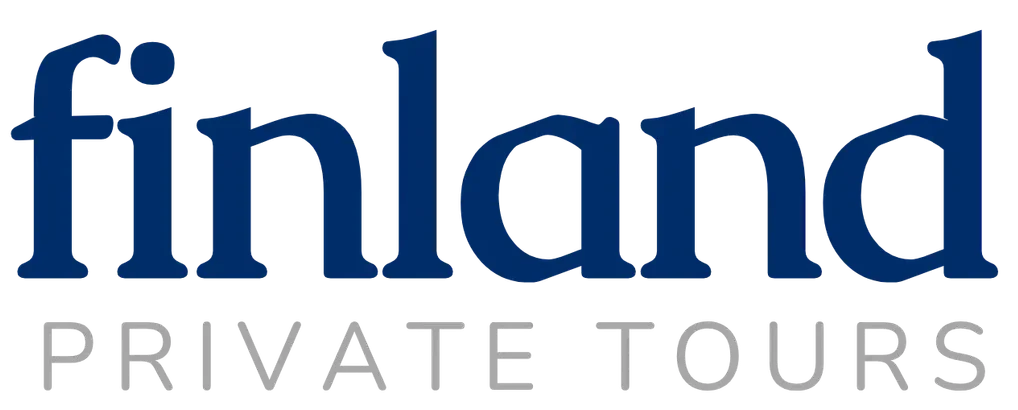 Logo of Finland Private Tours featuring stylized text in blue on a transparent background.